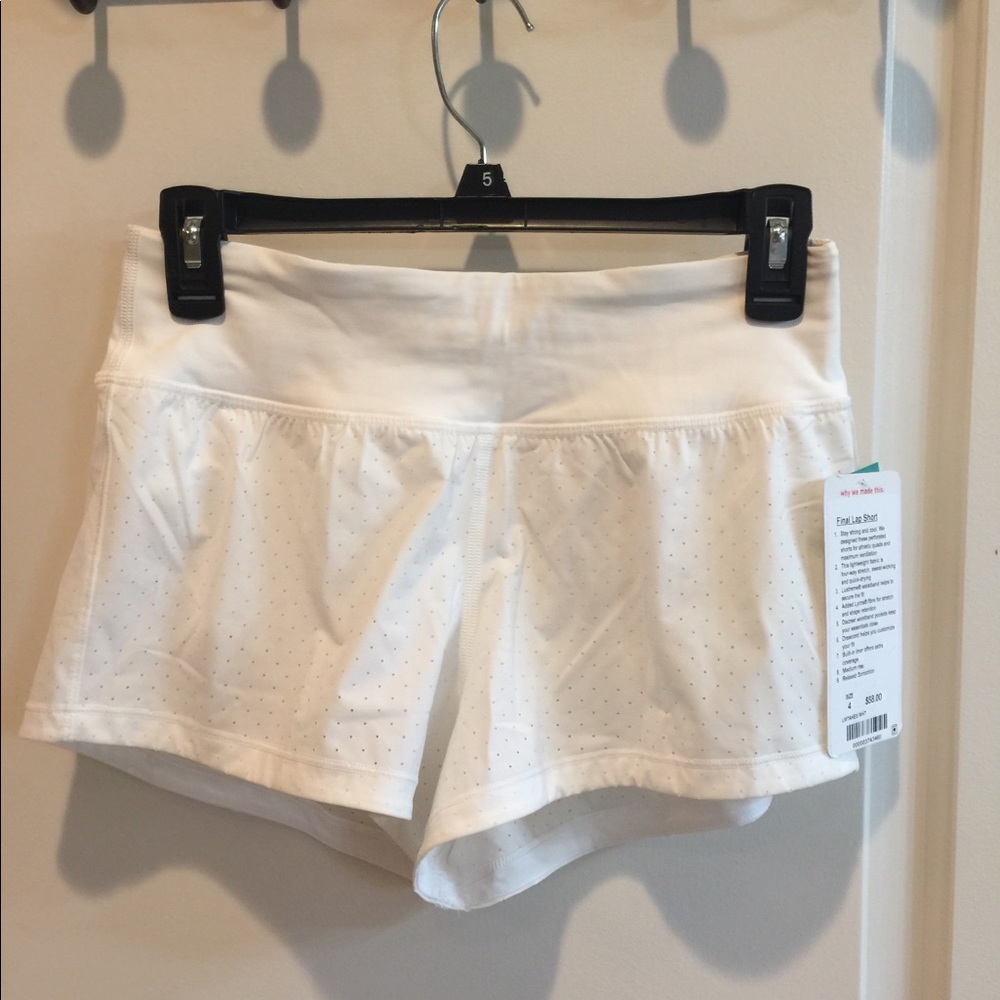 Women’s lululemon white running shorts